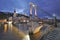 Lyon and river saone at night
