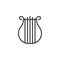 Lyre music instrument line icon