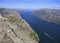 Lysefjord aerial view from the top of the mountain near Stavanger
