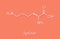 Lysine l-lysine, Lys, K amino acid molecule. Skeletal formula.