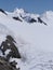 Lyskamm and Castor peaks in canton Valais in Switzerland - vertical