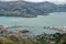 Lyttelton harbour from the Port Hills, New Zealand