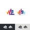 M and 2 logotype with colorful and stylish design