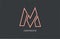 M alphabet letter line company business brown grey logo icon design