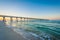 The M.B. Miller County Pier and Gulf of Mexico at sunrise, in Panama City Beach, Florida