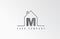 M home alphabet icon logo letter design. House  for a real estate company. Business identity with thin line contour