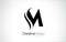 M Letter Design Brush Paint Stroke