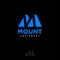 M letter. M monogram. Mountain equipment logo. Letter M is like mountains.