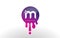 M Letter Splash Logo. Purple Dots and Bubbles Letter Design