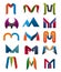 M letter vector icons template company brand name
