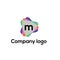M letter video company vector logo design