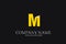 M Letter yellow logo alphabet