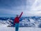 Mï¿½lltaler Gletscher - A snowboarding girl standing on top of a mountain