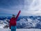 Mï¿½lltaler Gletscher - A snowboarding girl standing on top of a mountain