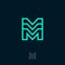 M logo. Module emblem. Building logo. M monogram. M letter on a dark background.