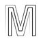 M logo studio, letter m one line icon logotype font