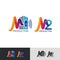 M logotype with colorful and stylish design