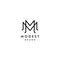 M logotype icon MM logo with crown element symbol in trendy minimal elegant and luxury style