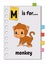 M is for monkey. ABC game for kids. Word and letter. Learning words for study English. Cartoon character. Color vector