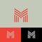 M monogram. M letter consist of some linear elements.