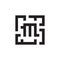 M puzzle letter logo design vector