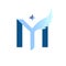 M Y letters icon logo modern symbol wings element concept blue