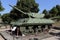 The M10 Wolverine tank exhibited in the museum area of the Montelungo shrine