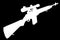 M14 based sniper rifle white silhouette on black