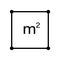 M2 Square meter icon with arrows.