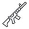 M4A1 line icon, rifle and military, automatic machine sign, vector graphics, a linear pattern on a white background.