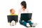Ma and child with laptop