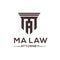 MA lettering attorney pillar