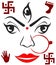 Maa durga face shape and white background