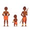 Maasai african people in traditional clothing happy person families vector illustration.