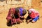 Maasai men lighting fire, Kenya