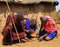 Maasai men lighting fire, Kenya