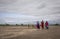 Maasai people traveling to fetch water