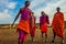 MAASAI VILLAGE, KENYA - 2 JANUARY 2015: Unidentified Maasai people in Kenya