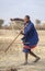 Maasai warriors fighting with sticks