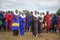 Maasai woman in traditional clothing, dressed up for a party