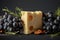 Maasdam cheese with walnuts, blue grapes, and rosemary