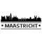 Maastricht Netherlands Holland Europe Euro Icon Vector Art Design Skyline Night Flat Shadow