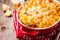 Mac and cheese, american style pasta