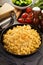 Mac and cheese in a cast iron pan