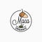 Maca logo. Round linear logo of maca superfood