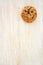 Macadamia chocolate chunk cookie with room for text