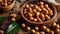 Macadamia nut natural vegetarian bowl protein table tasty edible healthy snack selection nutrition