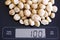 Macadamia nuts on digital scale