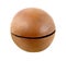 Macadamia, one whole unbroken nut isolated on a white background with clipping path. Full depth of field