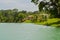 Macal River Flowing below Xunantunich Archaeological Reserve. The Ancient Mayan ruins outside of San Ignacio, Belize.